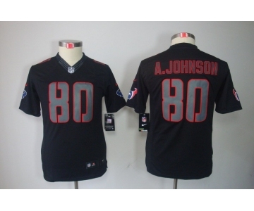 nike youth nfl jerseys houston texans #80 a.johnson black[nike impact limited]