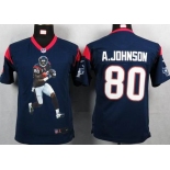 nike youth nfl jerseys houston texans #80 a.johnson blue[portrait fashion]