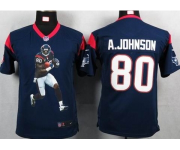 nike youth nfl jerseys houston texans #80 a.johnson blue[portrait fashion]