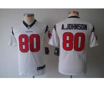 nike youth nfl jerseys houston texans #80 a.johnson white[nike limited]