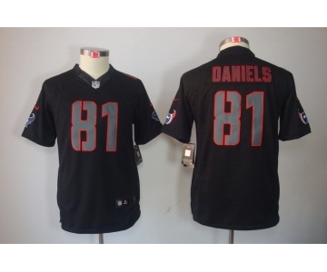 nike youth nfl jerseys houston texans #81 daniels black[nike impact limited]