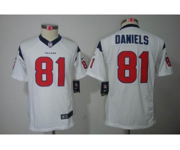 nike youth nfl jerseys houston texans #81 daniels white[nike limited]