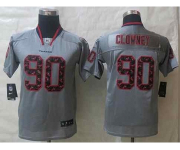 nike youth nfl jerseys houston texans #90 clowney grey[Elite united sideline][clowney]