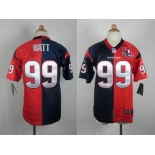 nike youth nfl jerseys houston texans #99 watt blue-red[Elite split 10th patch]