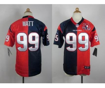 nike youth nfl jerseys houston texans #99 watt blue-red[Elite split 10th patch]