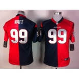 nike youth nfl jerseys houston texans #99 watt blue-red[Elite split]