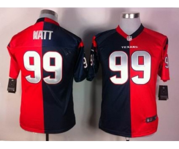 nike youth nfl jerseys houston texans #99 watt blue-red[Elite split]