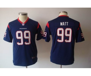 nike youth nfl jerseys houston texans #99 watt blue[nike]