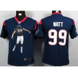 nike youth nfl jerseys houston texans #99 watt blue[portrait fashion]