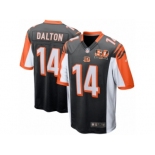 Men's Cincinnati Bengals #14 Andy Dalton Nike Black 50th Anniversary Patch Game Jersey