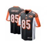 Men's Cincinnati Bengals #85 Tyler Eifert Nike Black 50th Anniversary Patch Game Jersey