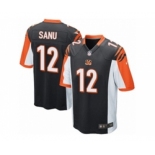 Men's Nike Cincinnati Bengals #12 Mohamed Sanu Game Black Team Color NFL Jersey