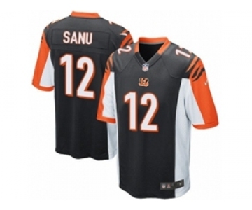 Men's Nike Cincinnati Bengals #12 Mohamed Sanu Game Black Team Color NFL Jersey