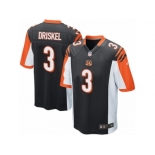 Men's Nike Cincinnati Bengals #3 Jeff Driskel Game Black Team Color NFL Jersey