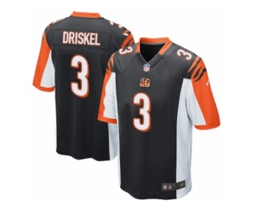 Men's Nike Cincinnati Bengals #3 Jeff Driskel Game Black Team Color NFL Jersey