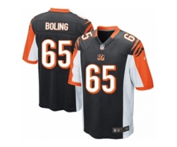 Men's Nike Cincinnati Bengals #65 Clint Boling Game Black Team Color NFL Jersey