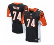 Men's Nike Cincinnati Bengals #74 Jake Fisher Elite Black Team Color NFL Jersey