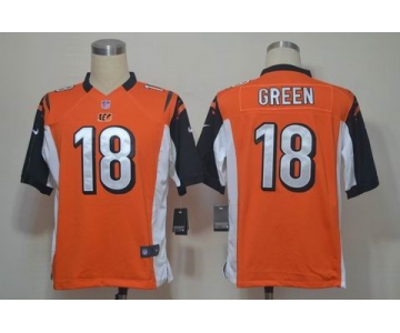 nike nfl jerseys cincinnati bengals #18 green orange[game]