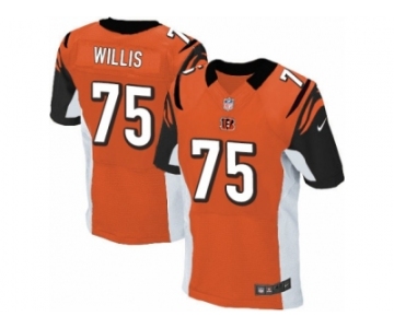 Men Nike Cincinnati Bengals #75 Jordan Willis Elite Orange Alternate NFL Jersey