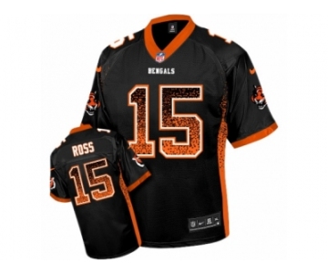 Men's Nike Cincinnati Bengals #15 John Ross Elite Black Drift Fashion NFL Jersey