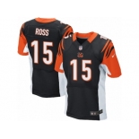 Men's Nike Cincinnati Bengals #15 John Ross Elite Black Team Color NFL Jersey