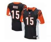 Men's Nike Cincinnati Bengals #15 John Ross Elite Black Team Color NFL Jersey