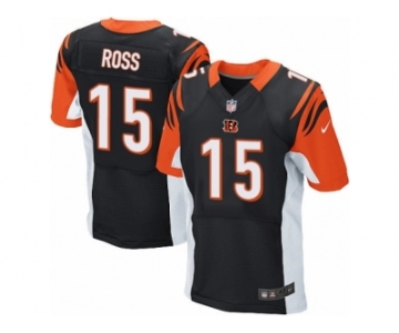 Men's Nike Cincinnati Bengals #15 John Ross Elite Black Team Color NFL Jersey