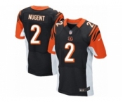 Men's Nike Cincinnati Bengals #2 Mike Nugent Elite Black Team Color NFL Jersey