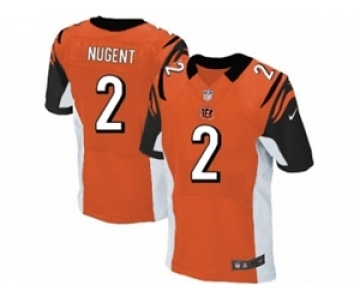 Men's Nike Cincinnati Bengals #2 Mike Nugent Elite Orange Alternate NFL Jersey