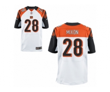 Men's Nike Cincinnati Bengals #28 Joe Mixon Elite White NFL Jersey