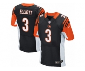 Men's Nike Cincinnati Bengals #3 Jake Elliott Elite Black Team Color NFL Jersey