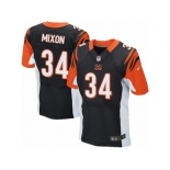 Men's Nike Cincinnati Bengals #34 Joe Mixon Elite Black Team Color NFL Jersey