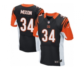 Men's Nike Cincinnati Bengals #34 Joe Mixon Elite Black Team Color NFL Jersey