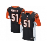 Men's Nike Cincinnati Bengals #51 Kevin Minter Elite Black Team Color NFL Jersey