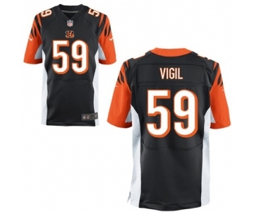 Men's Nike Cincinnati Bengals #59 Nick Vigil Elite Black Team Color NFL Jersey