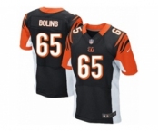 Men's Nike Cincinnati Bengals #65 Clint Boling Elite Black Team Color NFL Jersey