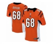 Men's Nike Cincinnati Bengals #68 Kevin Zeitler Elite Orange Alternate NFL Jersey