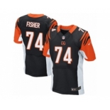 Men's Nike Cincinnati Bengals #74 Jake Fisher Elite Black Team Color NFL Jersey