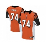 Men's Nike Cincinnati Bengals #74 Jake Fisher Elite Orange Alternate NFL Jersey