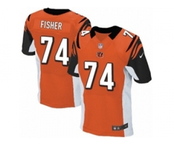 Men's Nike Cincinnati Bengals #74 Jake Fisher Elite Orange Alternate NFL Jersey