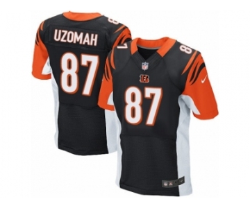 Men's Nike Cincinnati Bengals #87 C.J. Uzomah Elite Black Team Color NFL Jersey