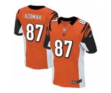 Men's Nike Cincinnati Bengals #87 C.J. Uzomah Elite Orange Alternate NFL Jersey