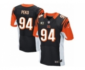 Men's Nike Cincinnati Bengals #94 Domata Peko Elite Black Team Color C Patch NFL Jersey