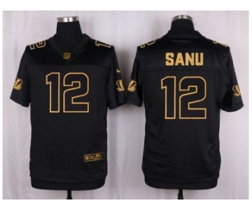 Nike Cincinnati Bengals #12 Mohamed Sanu Black Pro Line Gold Collection Jersey[Elite]