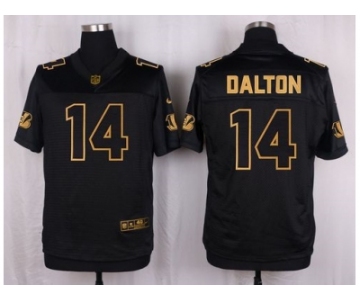 Nike Cincinnati Bengals #14 Andy Dalton Black Pro Line Gold Collection Jersey[Elite]