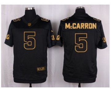 Nike Cincinnati Bengals #5 AJ McCarron Black Pro Line Gold Collection Jersey[Elite]