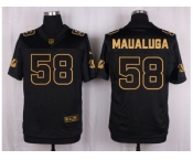 Nike Cincinnati Bengals #58 Rey Maualuga Black Pro Line Gold Collection Jersey[Elite]