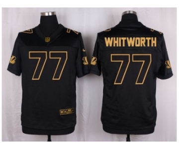 Nike Cincinnati Bengals #77 Andrew Whitworth Black Pro Line Gold Collection Jersey[Elite]