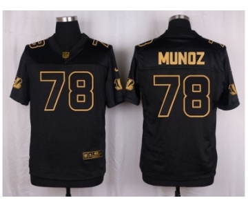 Nike Cincinnati Bengals #78 Anthony Munoz Black Pro Line Gold Collection Jersey[Elite]