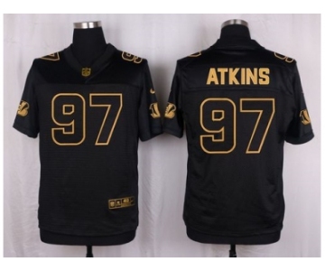 Nike Cincinnati Bengals #97 Geno Atkins Black Pro Line Gold Collection Jersey[Elite]